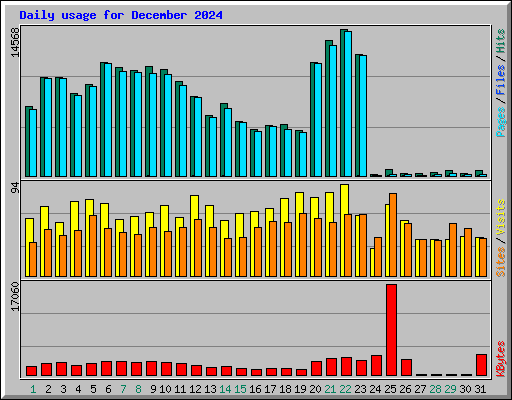 Daily usage for December 2024