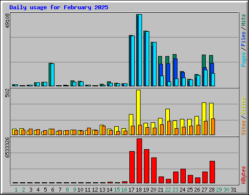Daily usage for February 2025