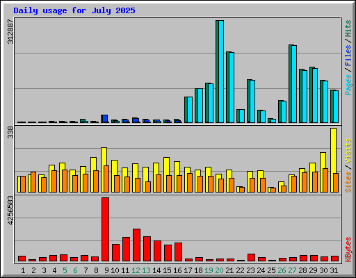 Daily usage for July 2025