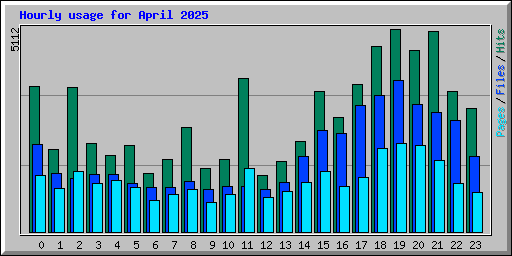 Hourly usage for April 2025